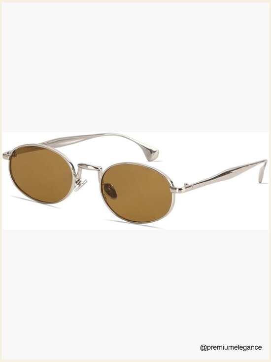 Retro Oval Sunglasses Y2K Style Gold Frame UV Protection Unisex 90s